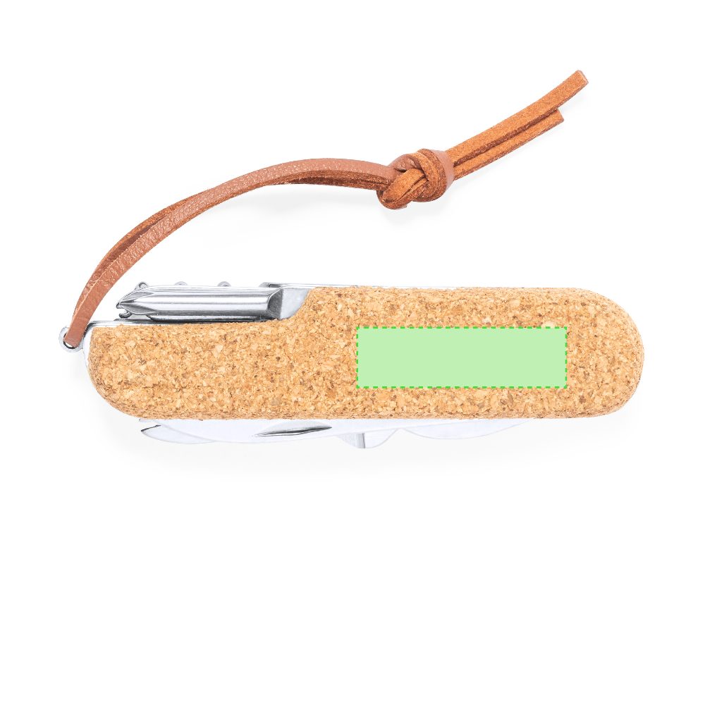 Branding diagram for Cork multifunctional pocket knife Brica – Side A, central