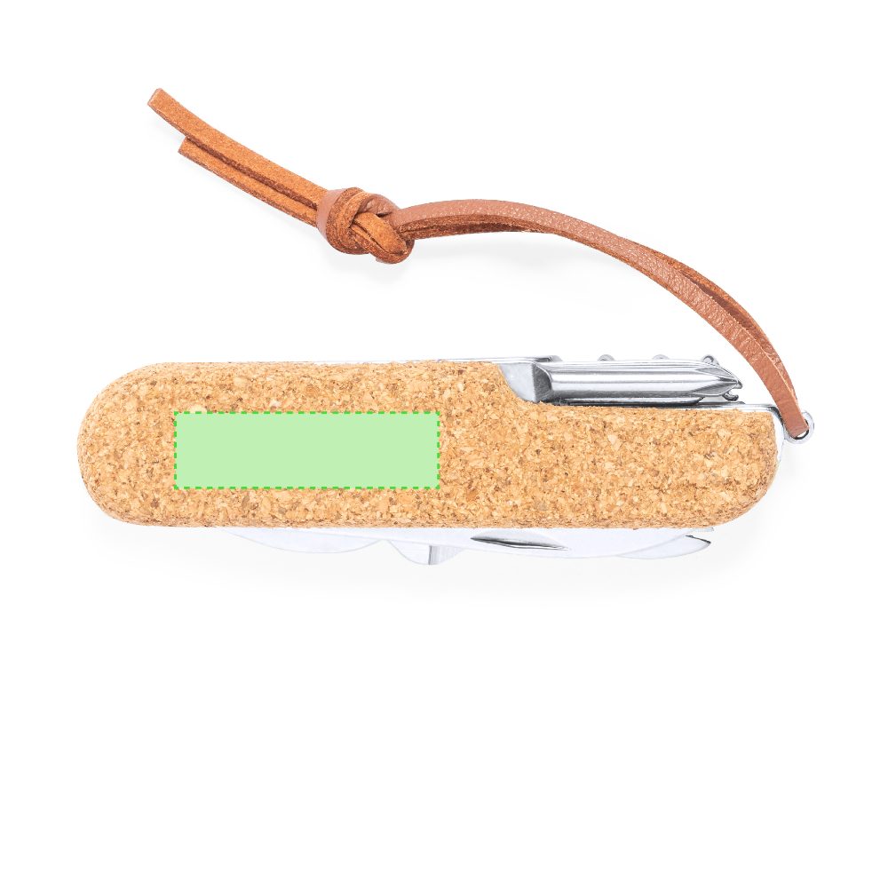 Branding diagram for Cork multifunctional pocket knife Brica – Cara B focused on
