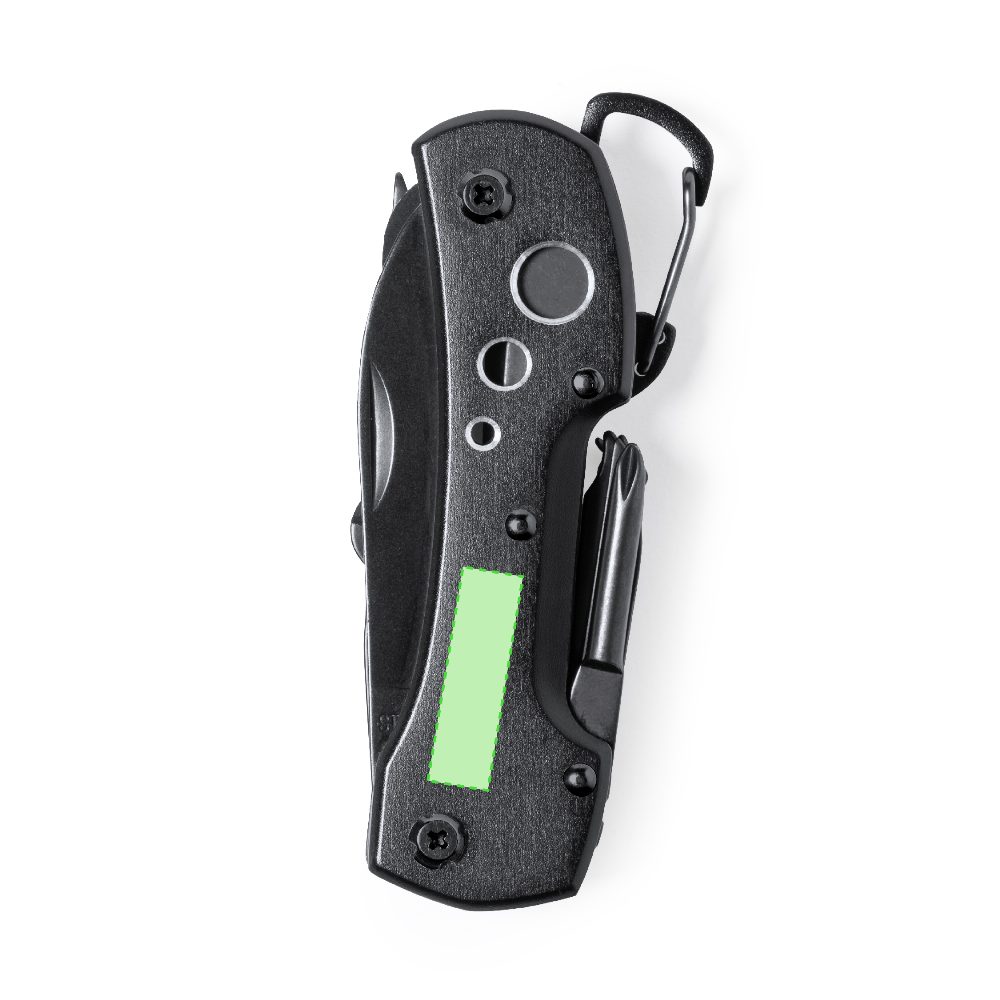 Branding diagram for Aluminium multifunctional pocket knives Komit – Page A