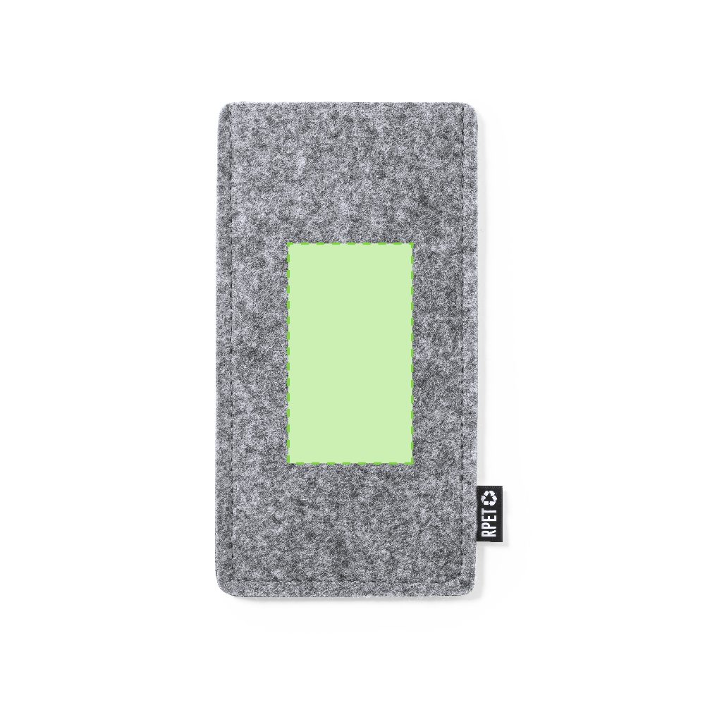 Branding diagram for Glasses case made of RPET felt Kalermix – Central marking surface