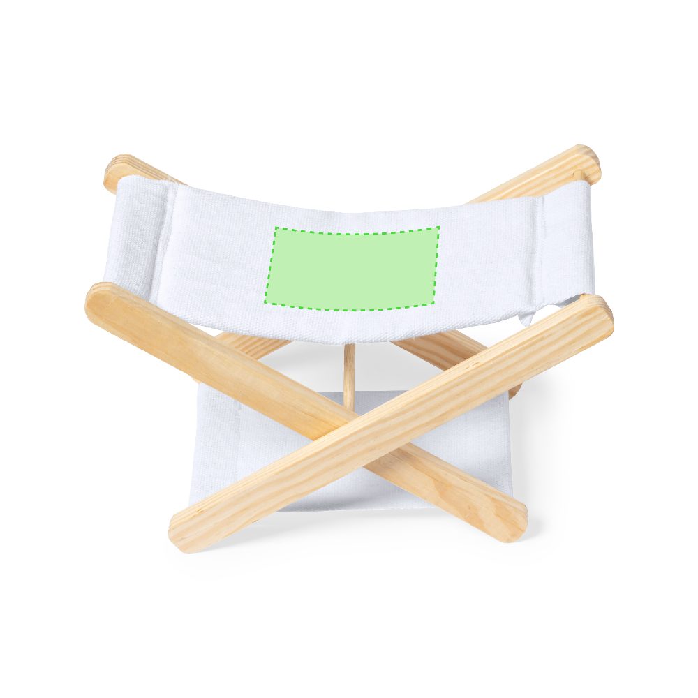 Branding diagram for Folding mini camping stool made of wood Maretis – Centering at the top
