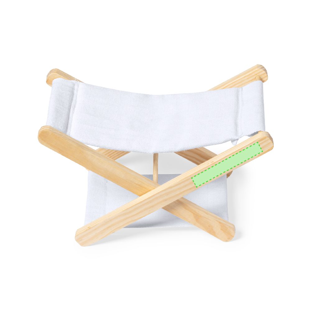 Branding diagram for Folding mini camping stool made of wood Maretis – Side area