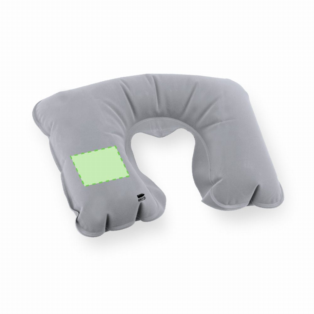 Branding diagram for Inflatable neck pad of RPET Vildex – Lower left corner