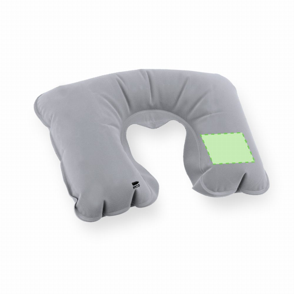 Branding diagram for Inflatable neck pad of RPET Vildex – Lower right corner
