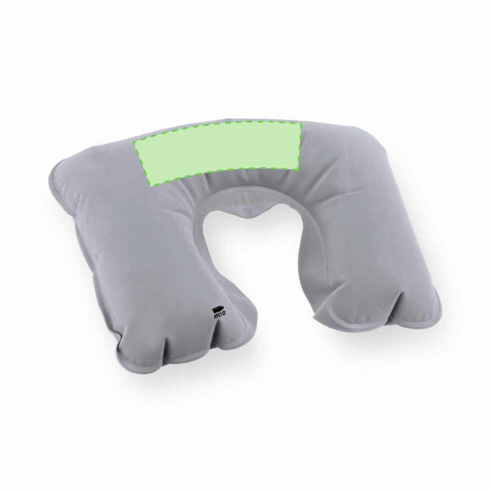 Branding diagram for Inflatable neck pad of RPET Vildex – Focused on the pad