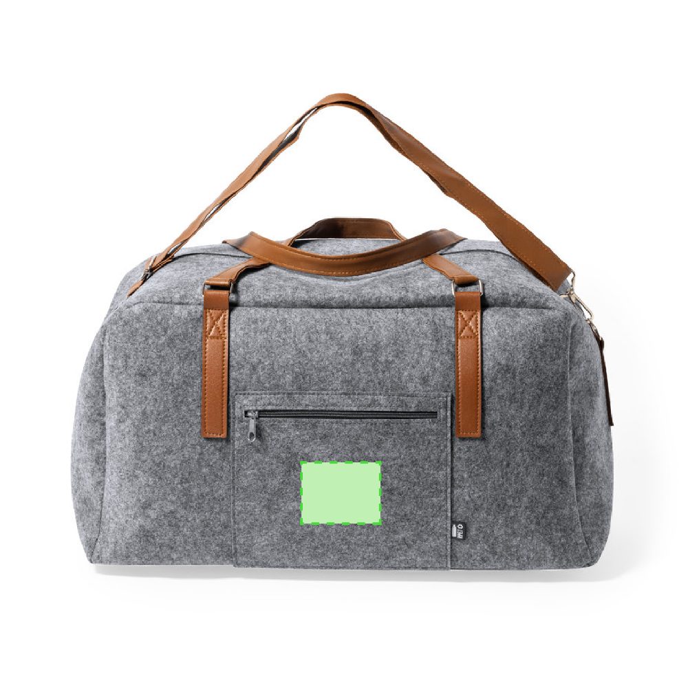 Branding diagram for Artificial leather shopping bag Denver – Pocket centered