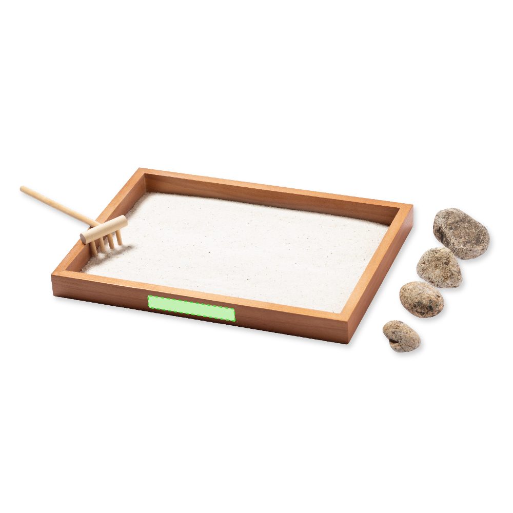 Branding diagram for Mini Zen garden made of wood Azumy – On the lateral side 1