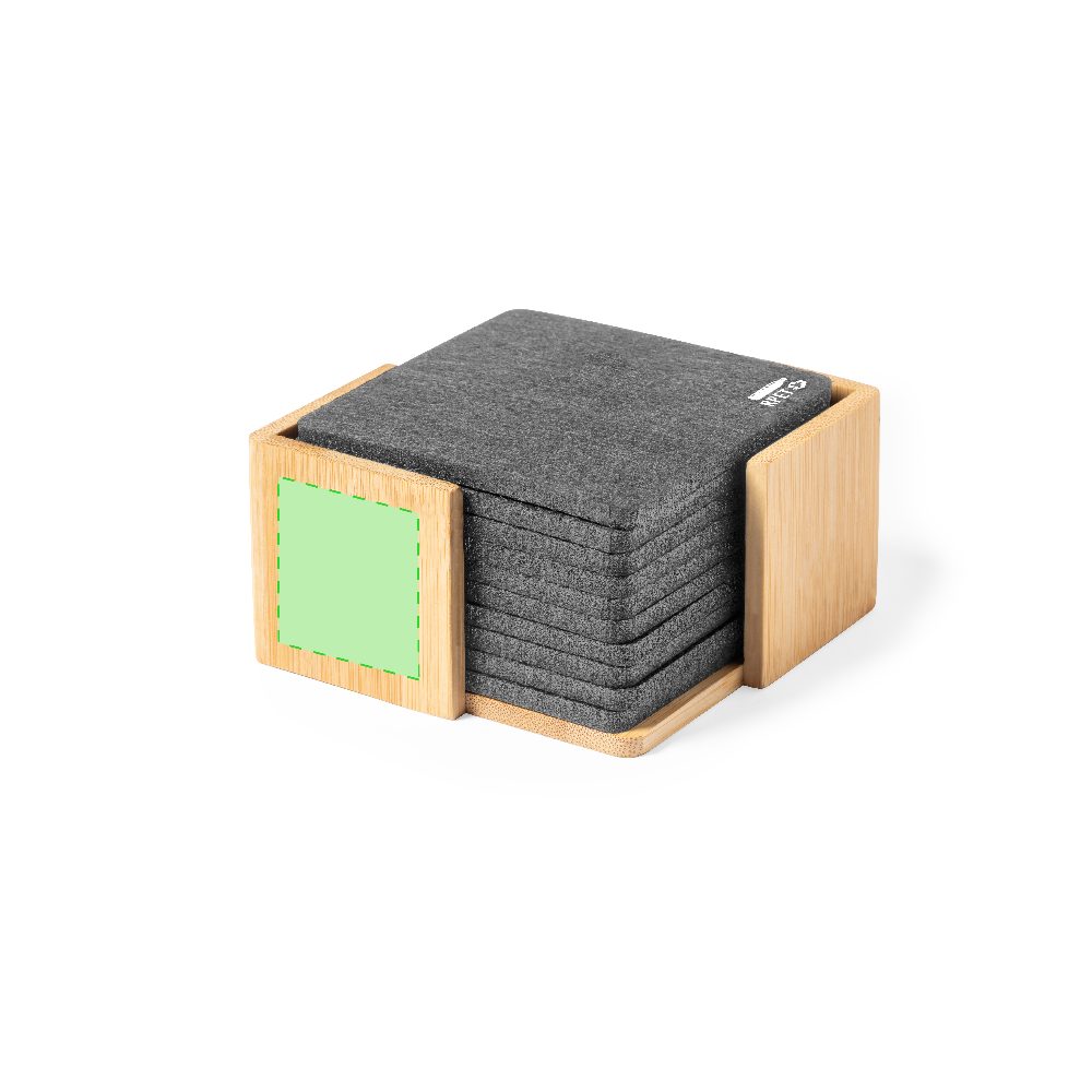 Branding diagram for Set of coasters Sanly – Lateral area