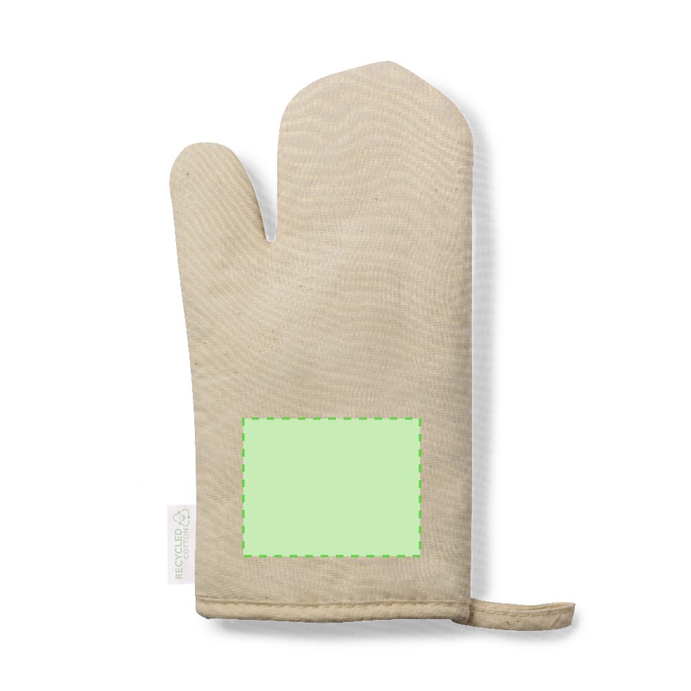 Branding diagram for Recycled cotton kitchen glove Cafar – In the area of the wrist