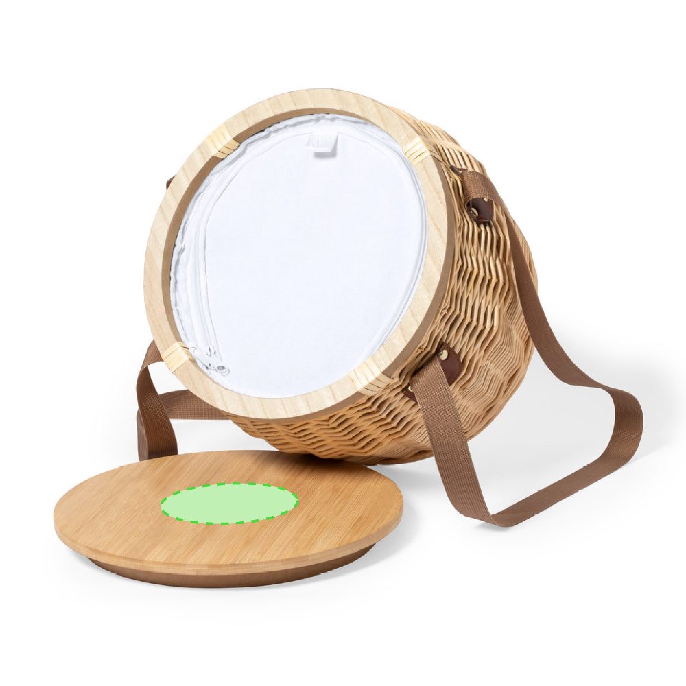 Branding diagram for Picnic refrigerating basket with cutlery and dishes Bubu – In the larger cap