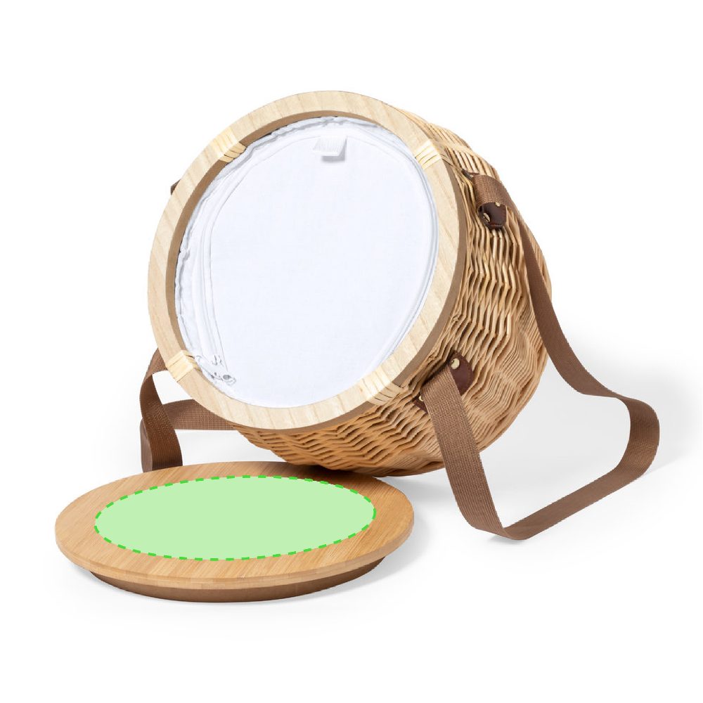Branding diagram for Picnic refrigerating basket with cutlery and dishes Bubu – In the larger cap