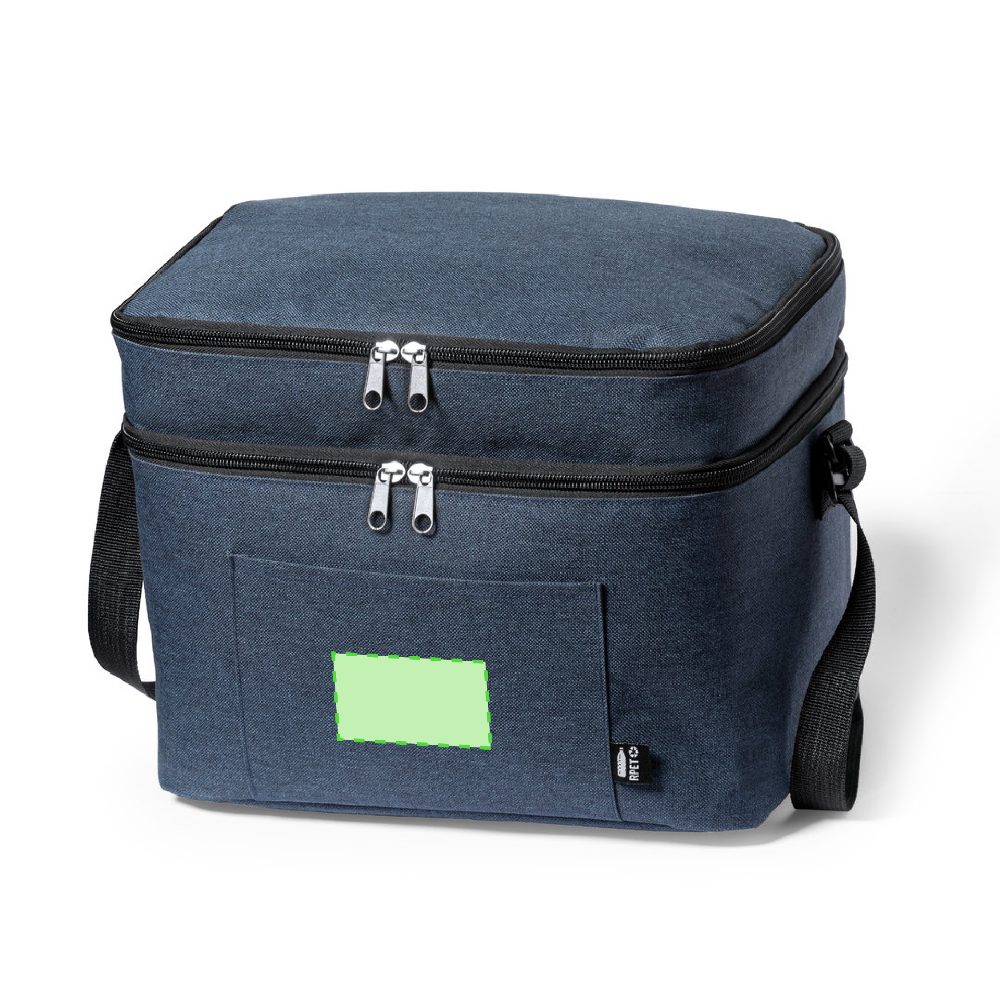 Branding diagram for Cooling bag made of RPET Teindor – Front, central