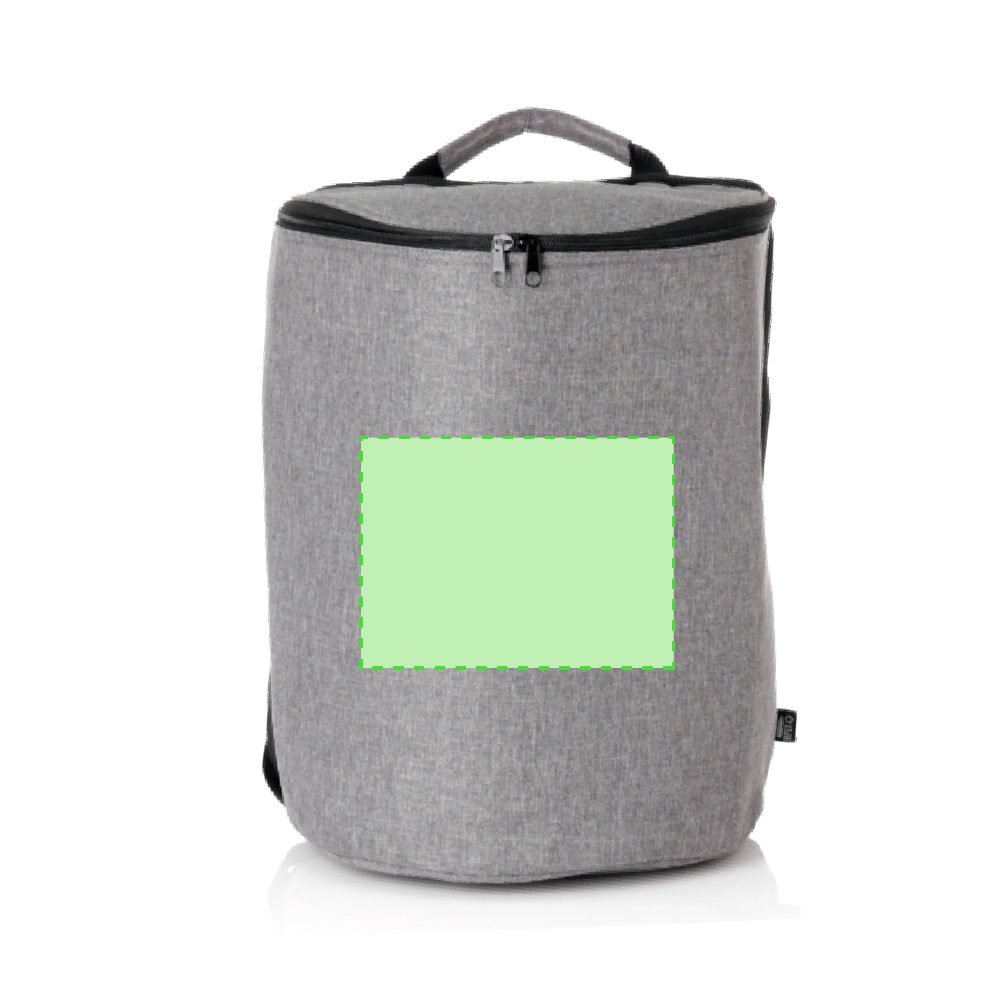 Branding diagram for Cooling backpack made of RPET Yamir – Central marking surface