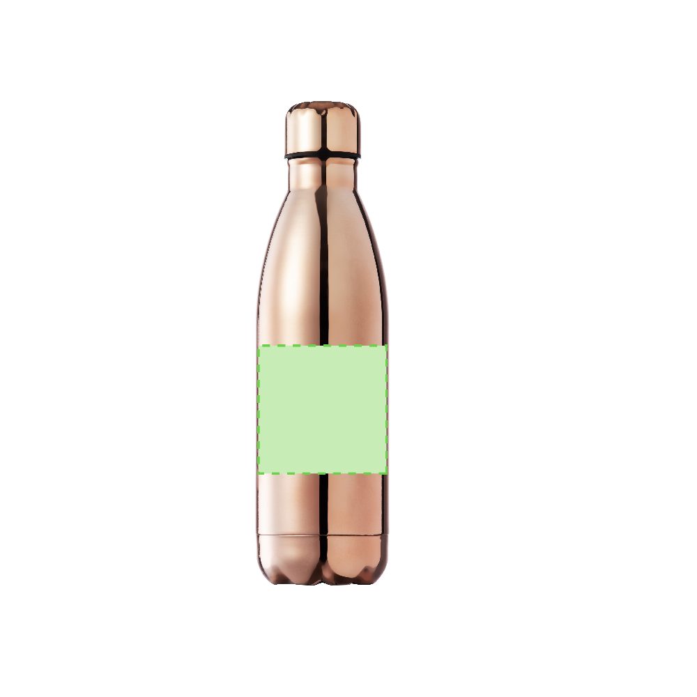 Branding diagram for Stainless steel drinking bottle, 790 ml Adbel – Front, central