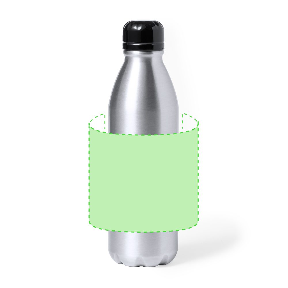 Branding diagram for Recycled aluminium drinking bottle, 750 ml Kristum – Around the body
