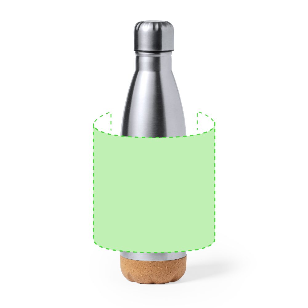 Branding diagram for Stainless steel drinking bottle 750 ml Kraten – Around the body