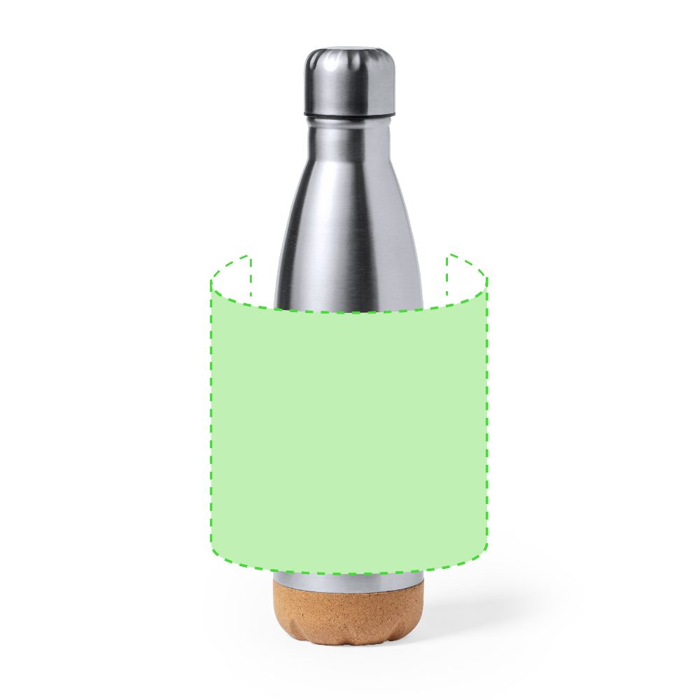 Branding diagram for Stainless steel drinking bottle 750 ml Kraten – Around the body