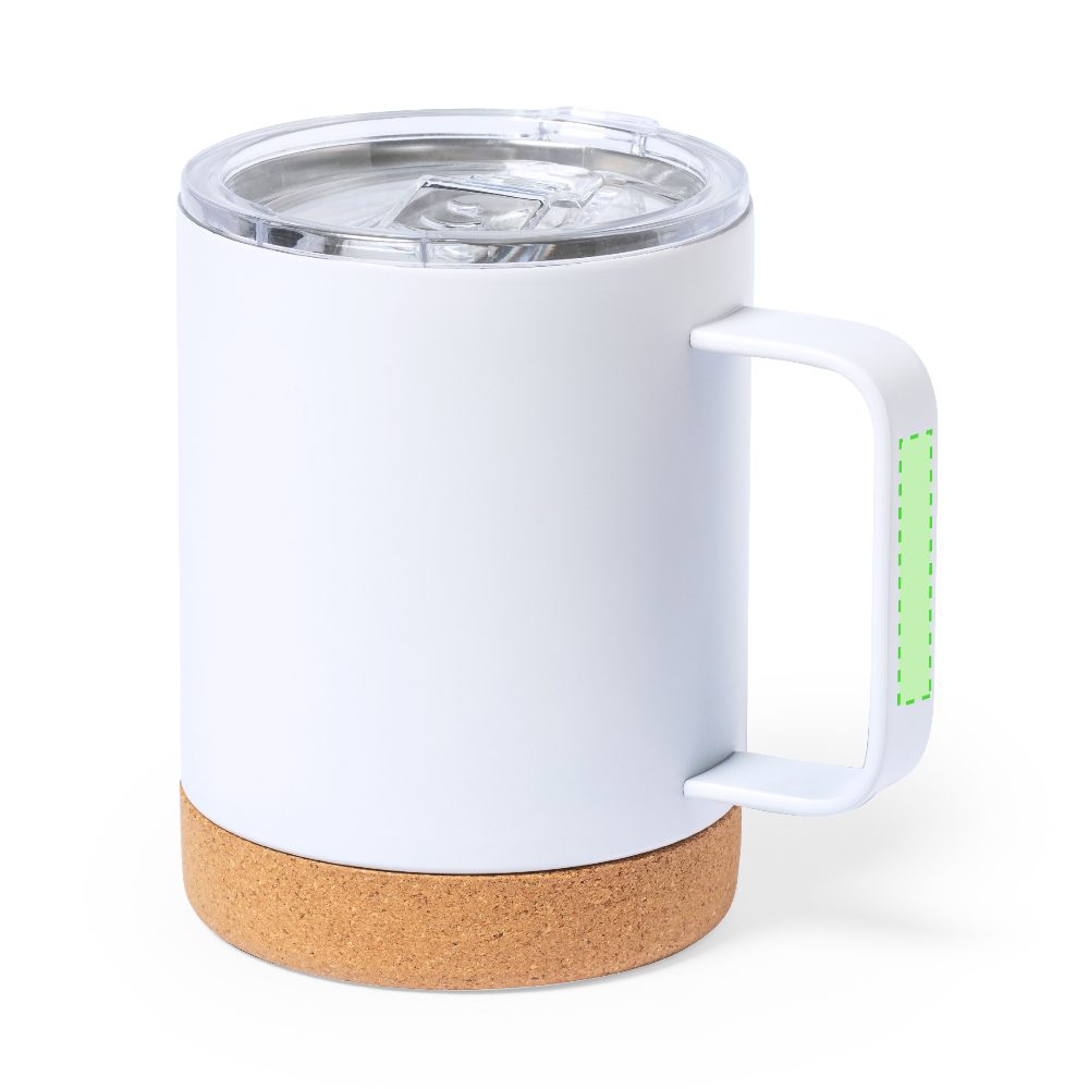 Branding diagram for Thermocup of stainless steel, 330 ml Loret – Centered handle