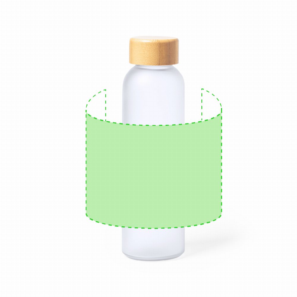 Branding diagram for Glass sublimation water bottle, 500 ml Kaory – Around the drinking bottle