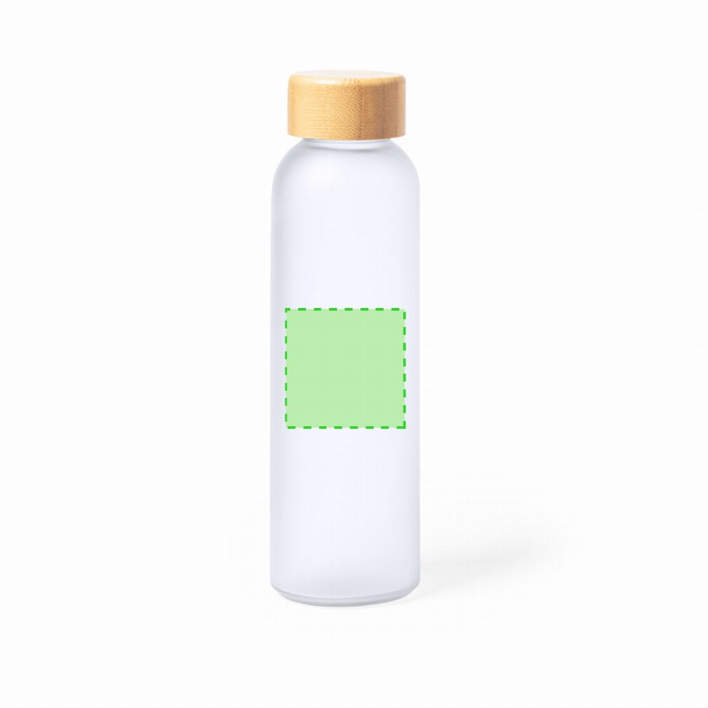 Branding diagram for Glass sublimation water bottle, 500 ml Kaory – Front