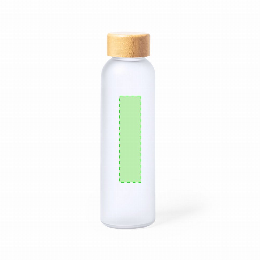 Branding diagram for Glass sublimation water bottle, 500 ml Kaory – Around the body
