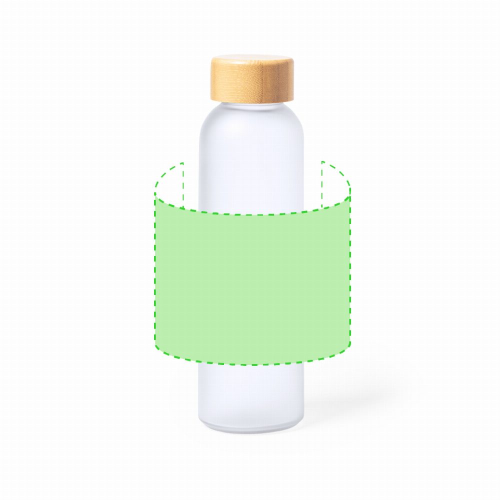 Branding diagram for Glass sublimation water bottle, 500 ml Kaory – Front