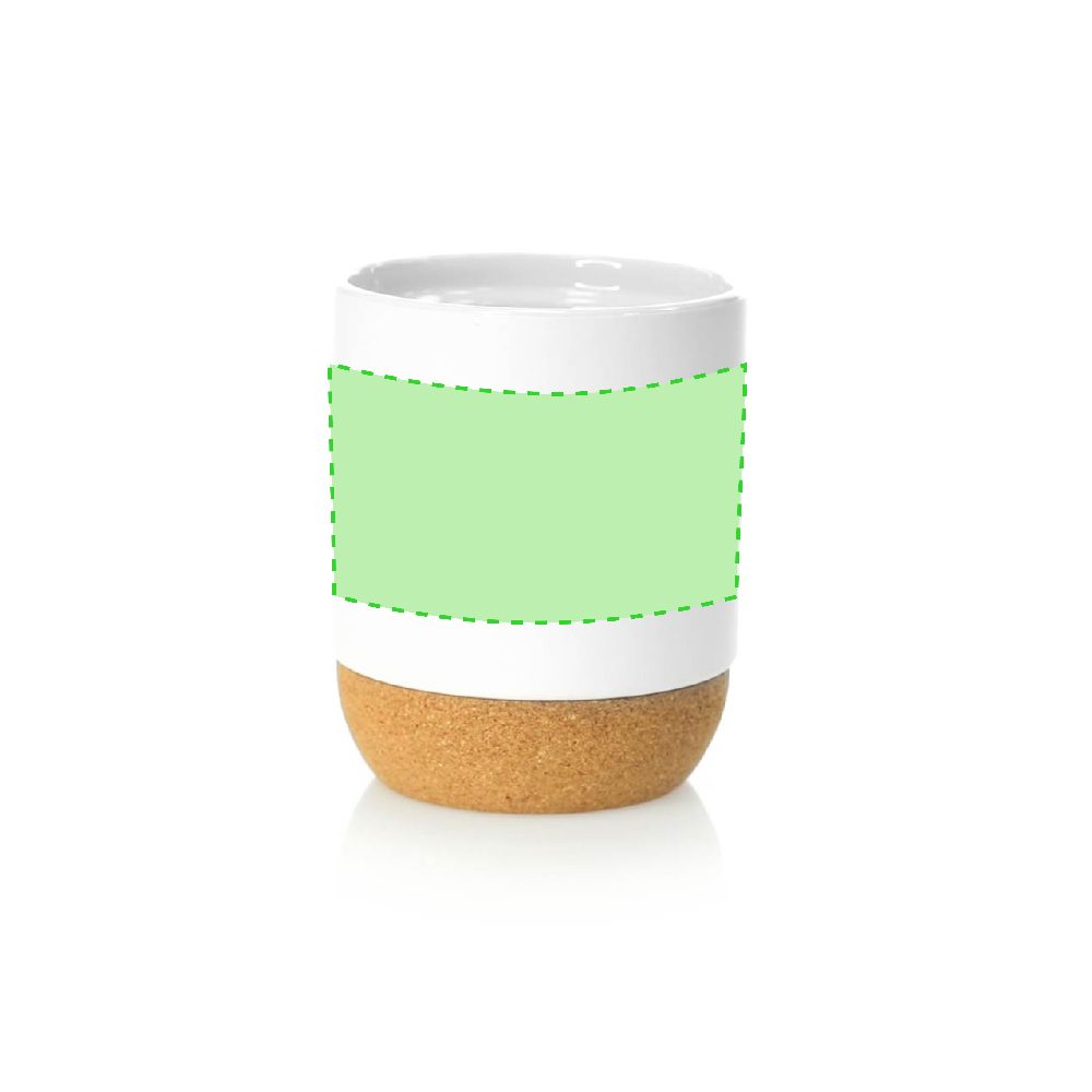 Branding diagram for Ceramic cup for sublimation printing, 420 ml Roset – Central marking surface