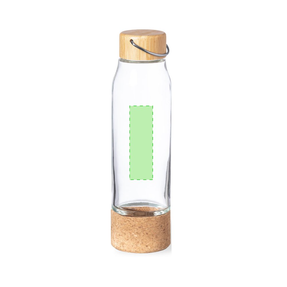 Branding diagram for Glass drinking bottle, 470 ml Aderox – Front