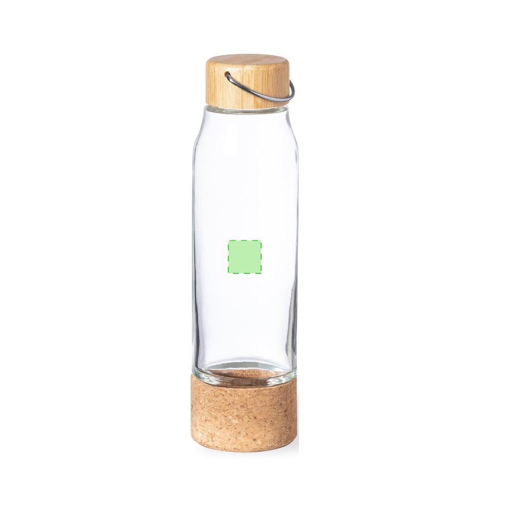 Branding diagram for Glass drinking bottle, 470 ml Aderox – Lower area centered
