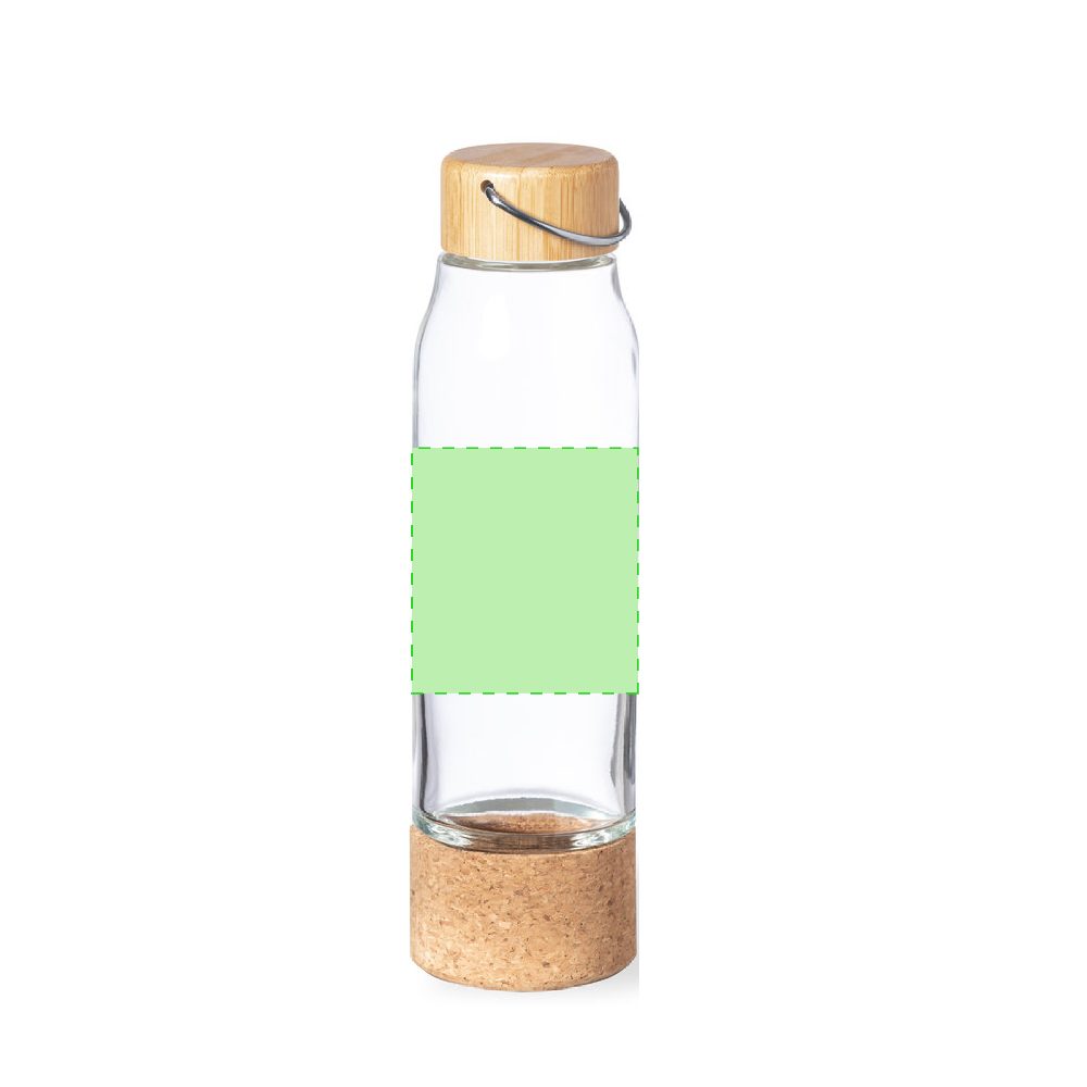 Branding diagram for Glass drinking bottle, 470 ml Aderox – Front
