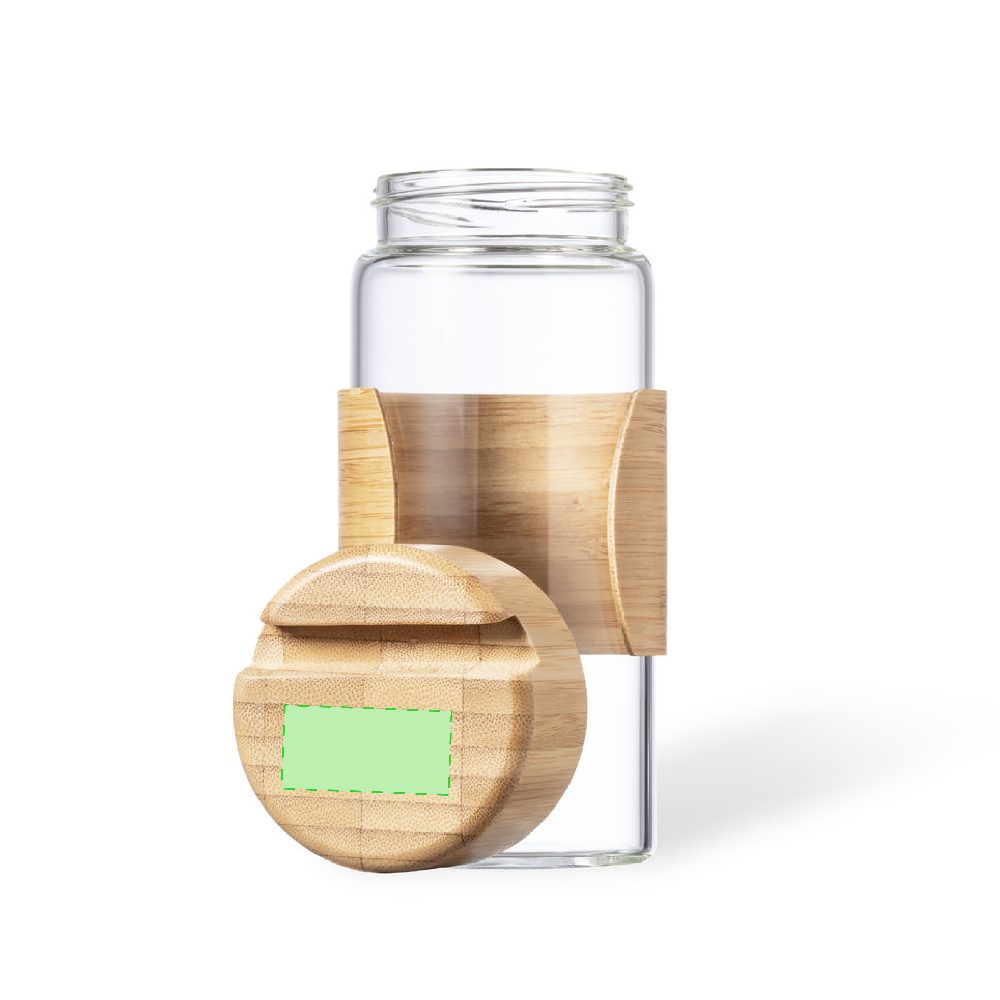 Branding diagram for Glass drinking bottle 450 ml Nowsly – Capable
