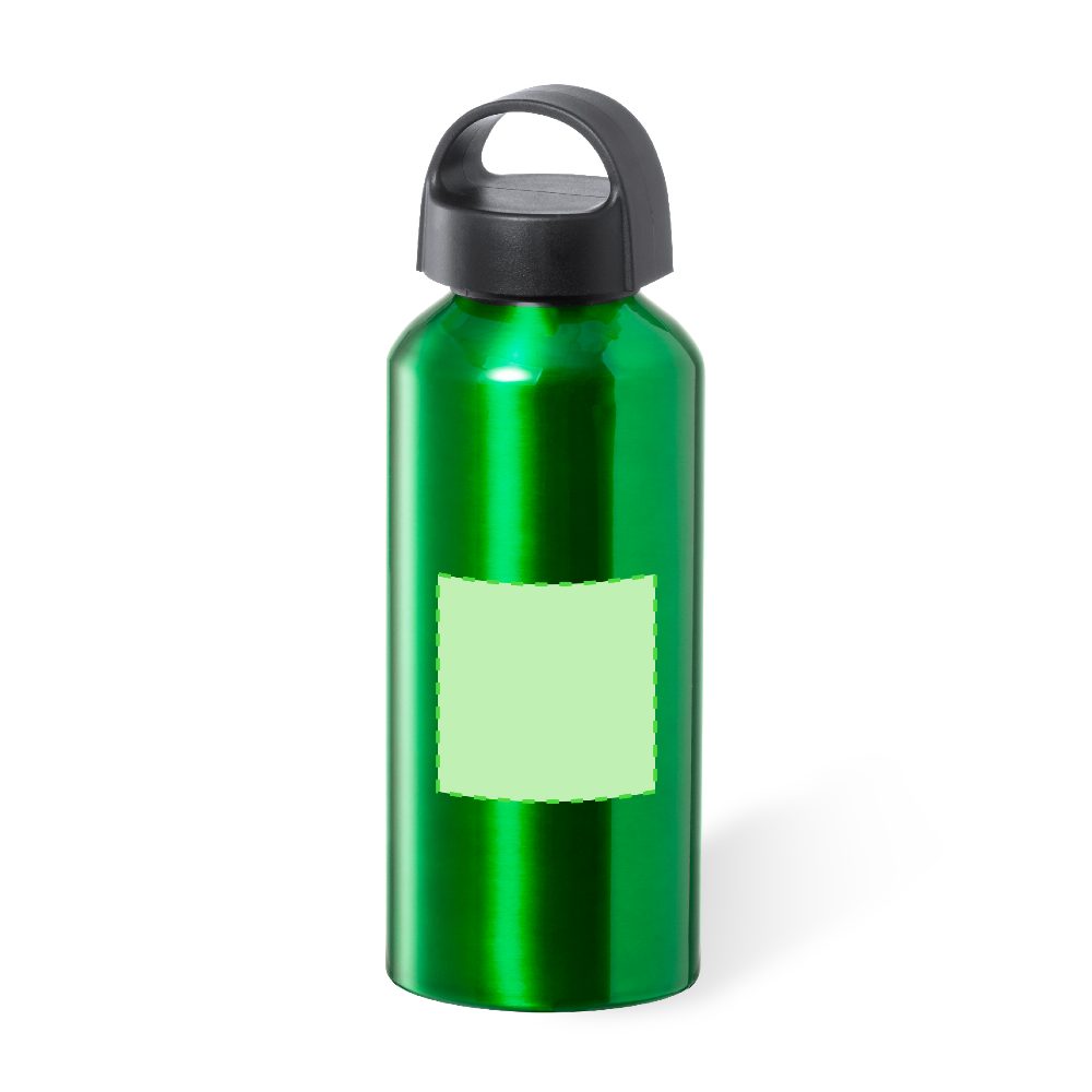 Branding diagram for aluminium drinking bottle, 500 ml Fecher – Front, central