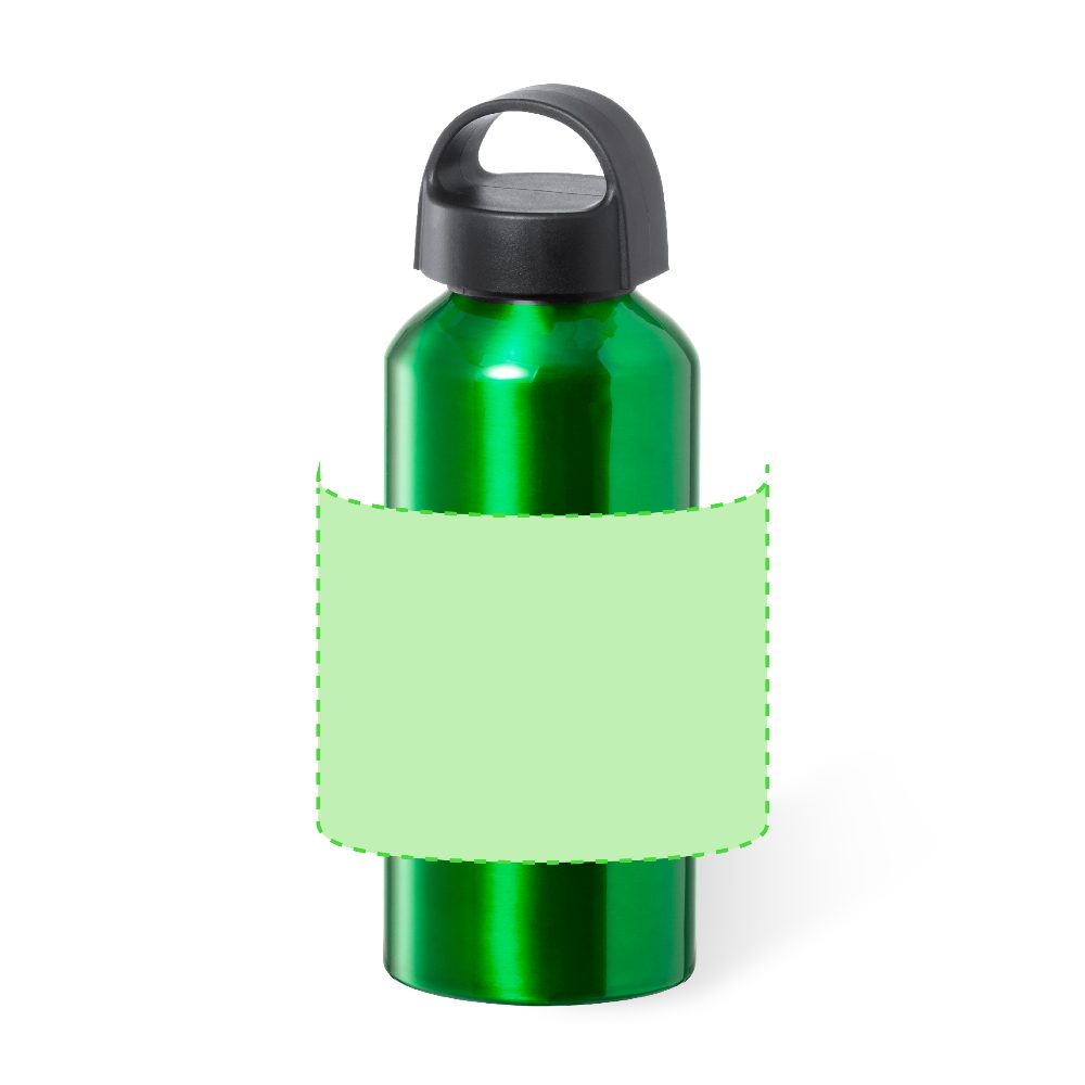 Branding diagram for aluminium drinking bottle, 500 ml Fecher – Around the body