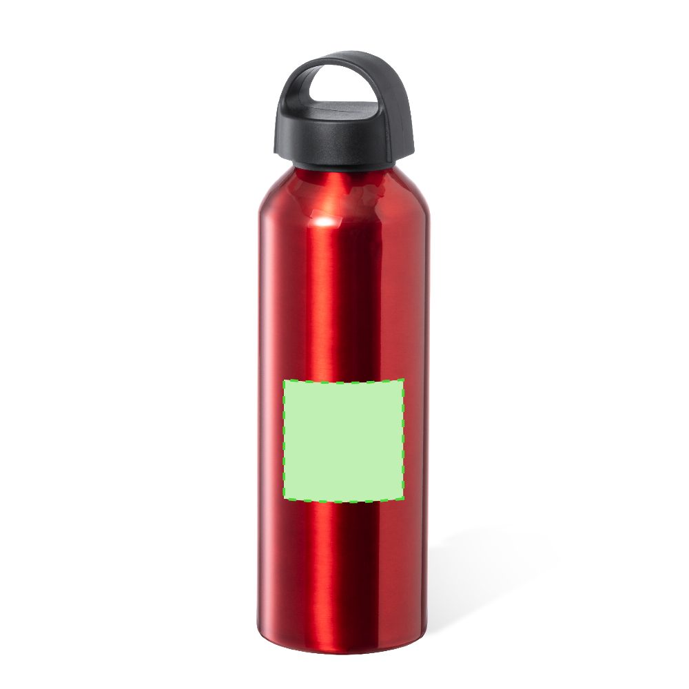 Branding diagram for aluminium drinking bottle 800 ml Carthy – Front, central