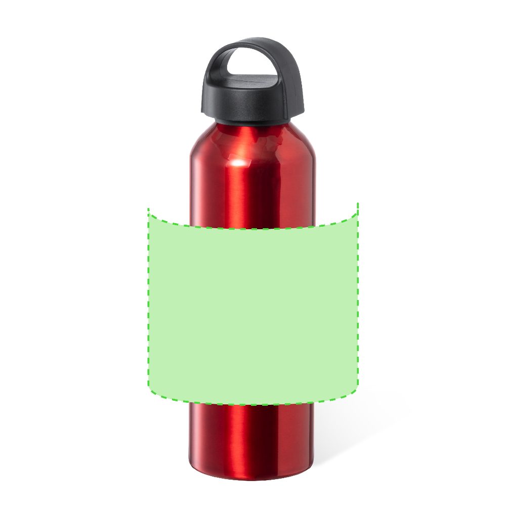 Branding diagram for aluminium drinking bottle 800 ml Carthy – Around the body