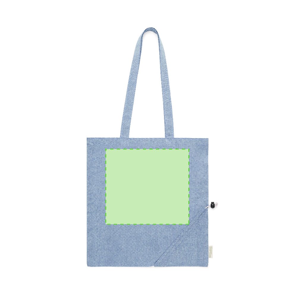 Branding diagram for Recycled cotton foldable shopping bag Biyon – Central marking surface