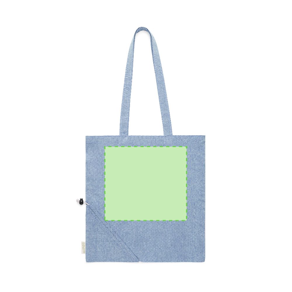 Branding diagram for Recycled cotton foldable shopping bag Biyon – Side B, central