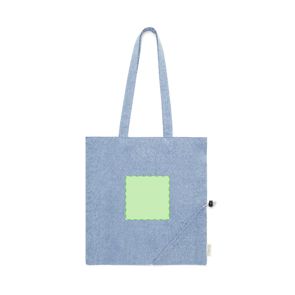 Branding diagram for Recycled cotton foldable shopping bag Biyon – Central marking surface