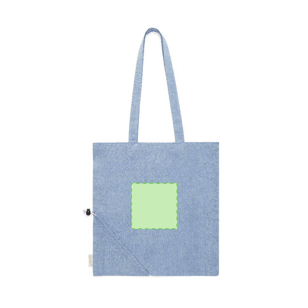 Branding diagram for Recycled cotton foldable shopping bag Biyon – Side B, central