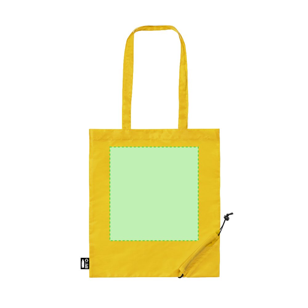 Branding diagram for Folding shopping bag made of RPET Lulu – Central marking surface