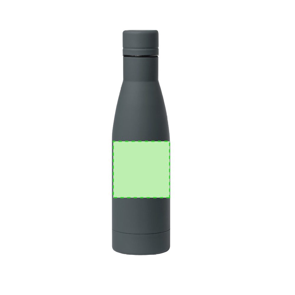 Branding diagram for Stainless steel drinking bottle, 700 ml Garthix – Front, central