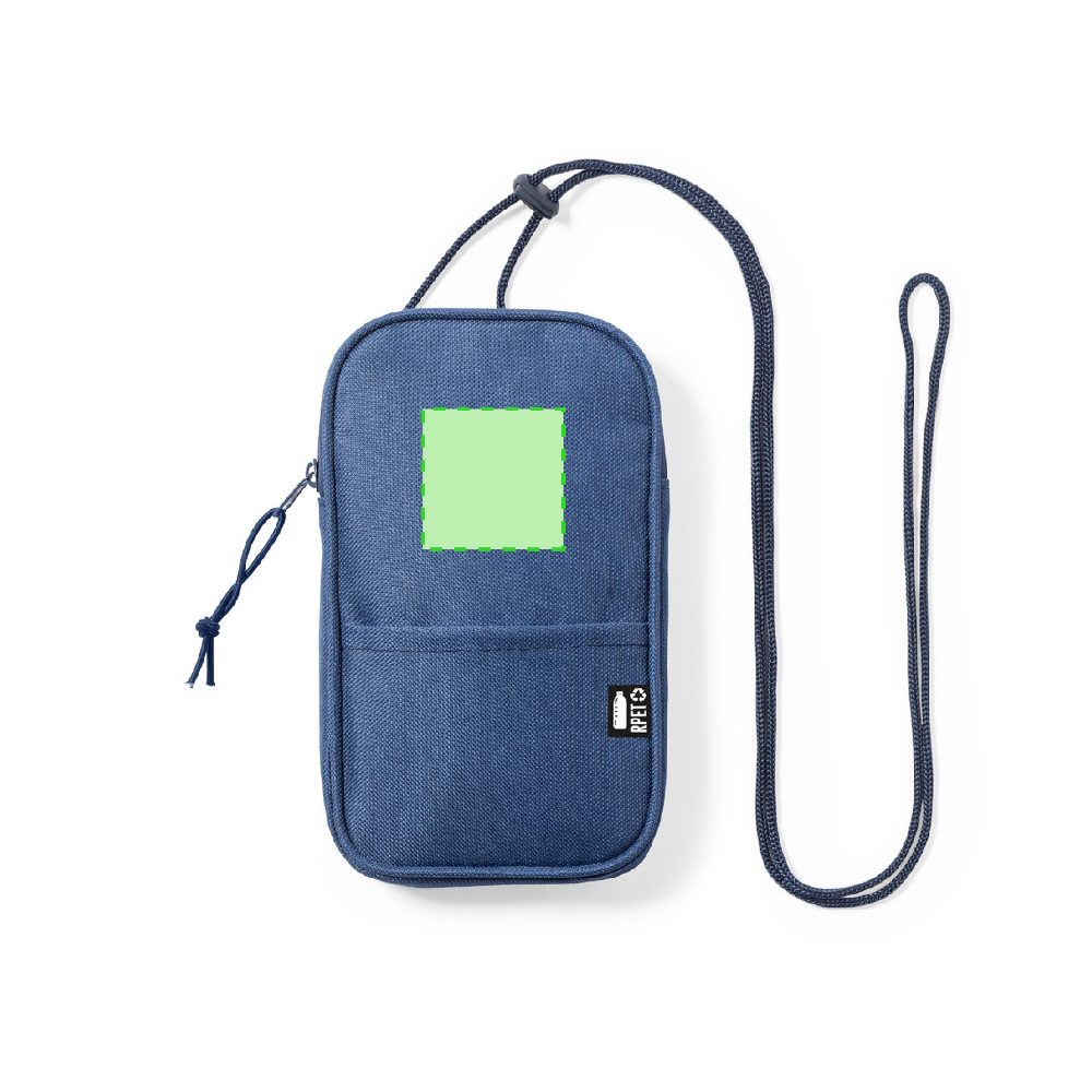 Branding diagram for Travel document bag for hanging from RPET Landry – Top top top