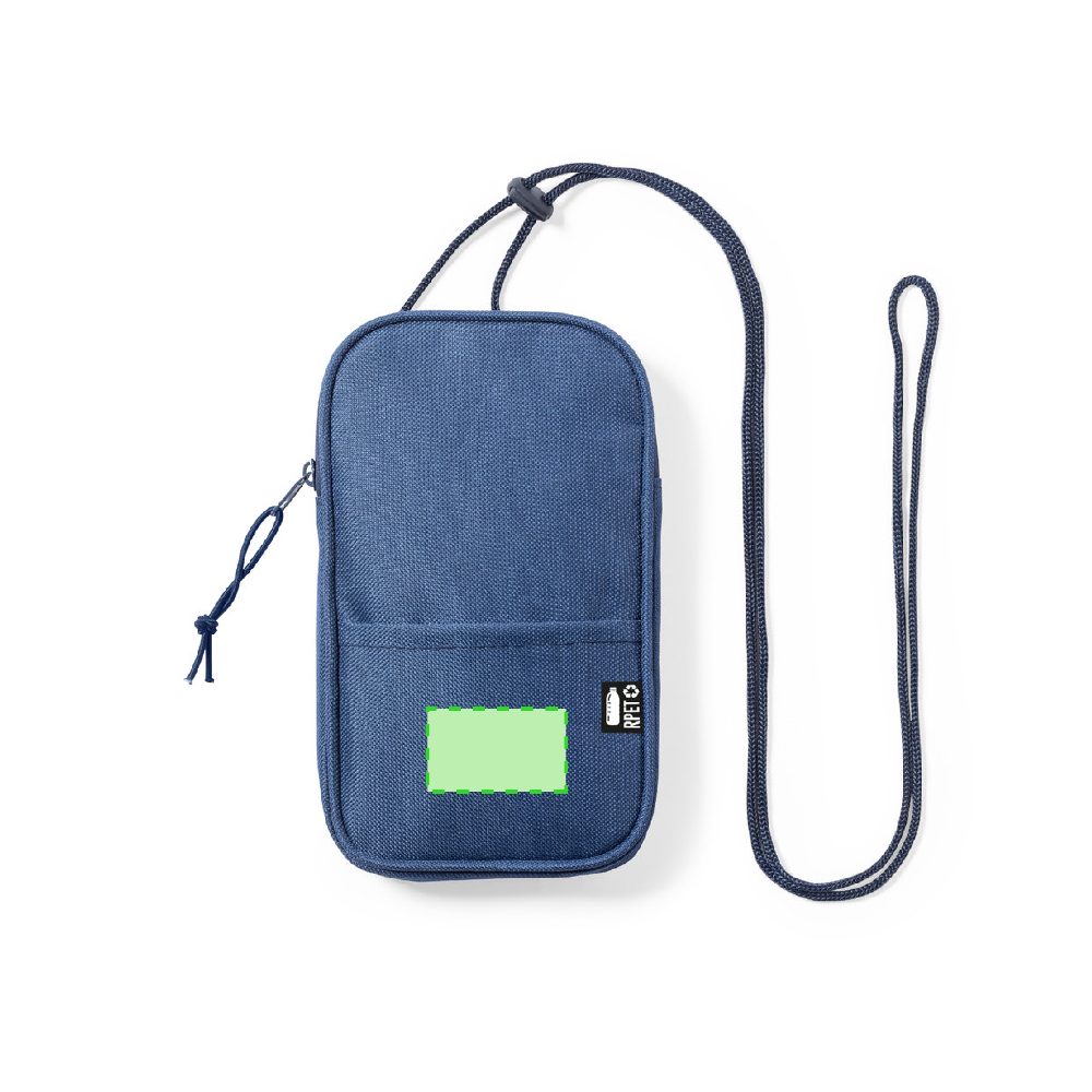 Branding diagram for Travel document bag for hanging from RPET Landry – Lower area