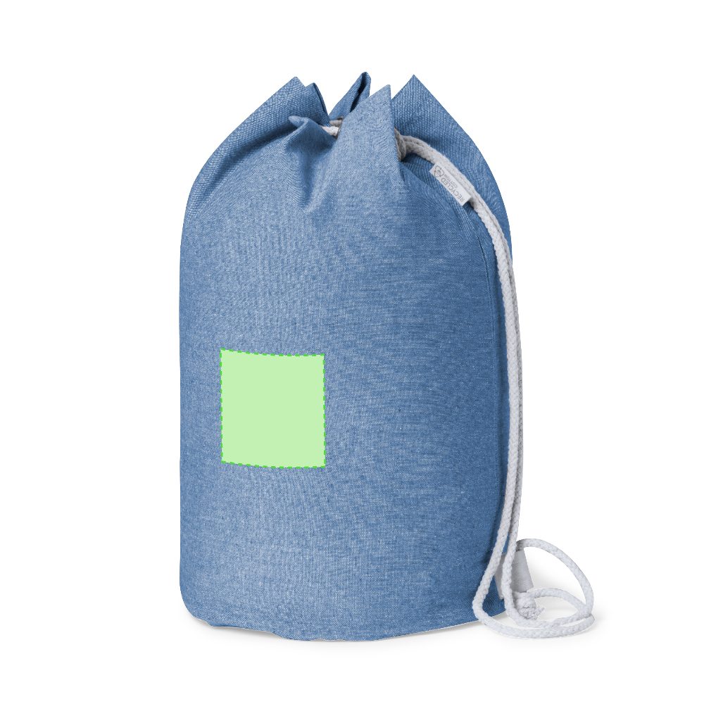 Branding diagram for Seabag of recycled cotton Bandam – Concentrated on one side