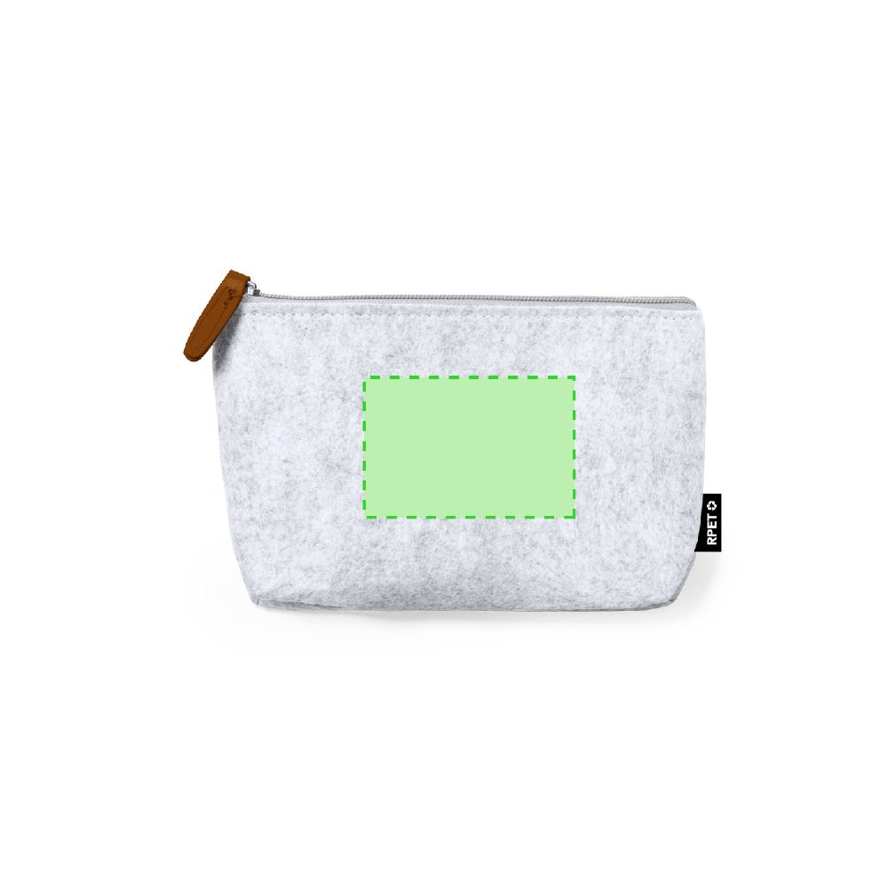 Branding diagram for Travel document bag for hanging from RPET felt Bricex – Side A, central