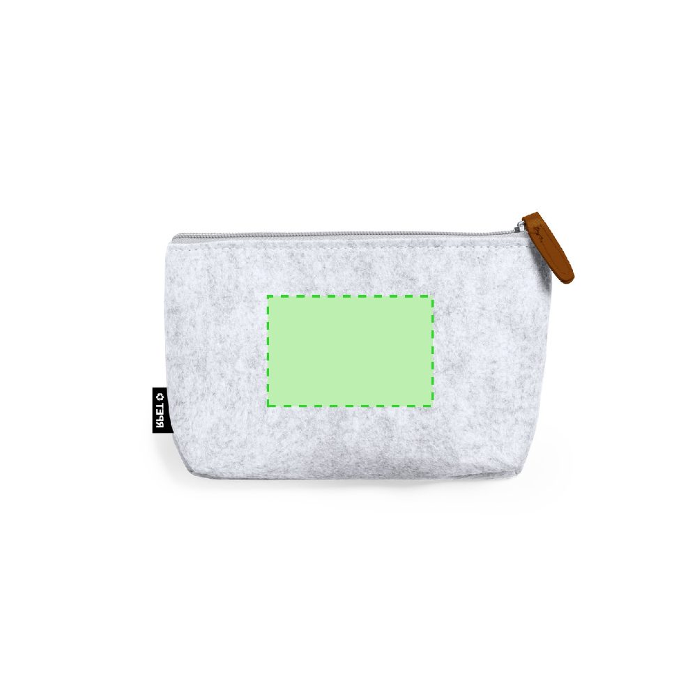 Branding diagram for Travel document bag for hanging from RPET felt Bricex – Cara B focused on