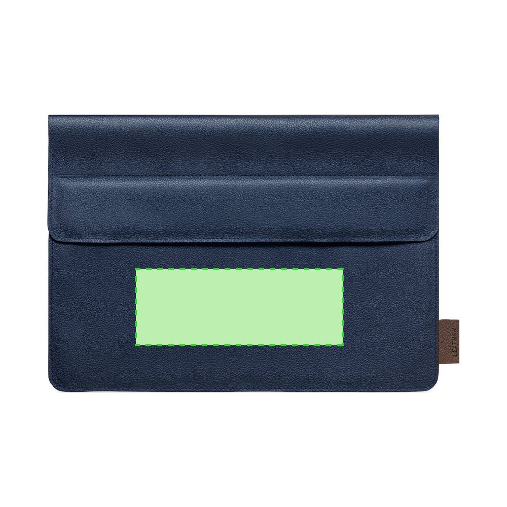 Branding diagram for Laptop bag made from recycled leather, 14 inches Kroll – Front, central
