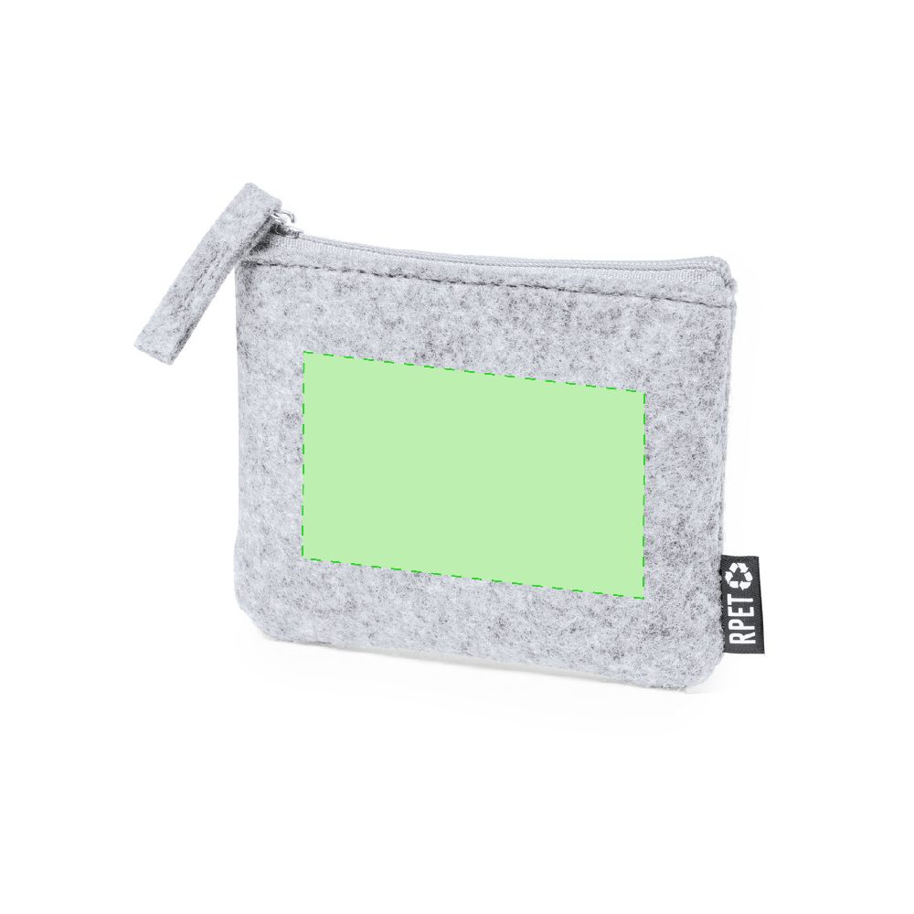 Branding diagram for Wallet made of RPET felt Gagox – Central marking surface