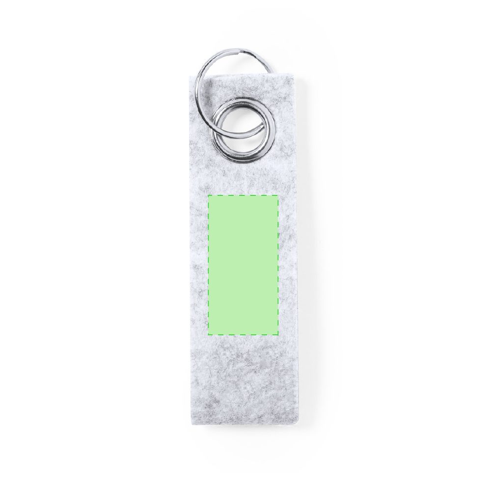 Branding diagram for Keyring from RPET Felt Triax – Page A