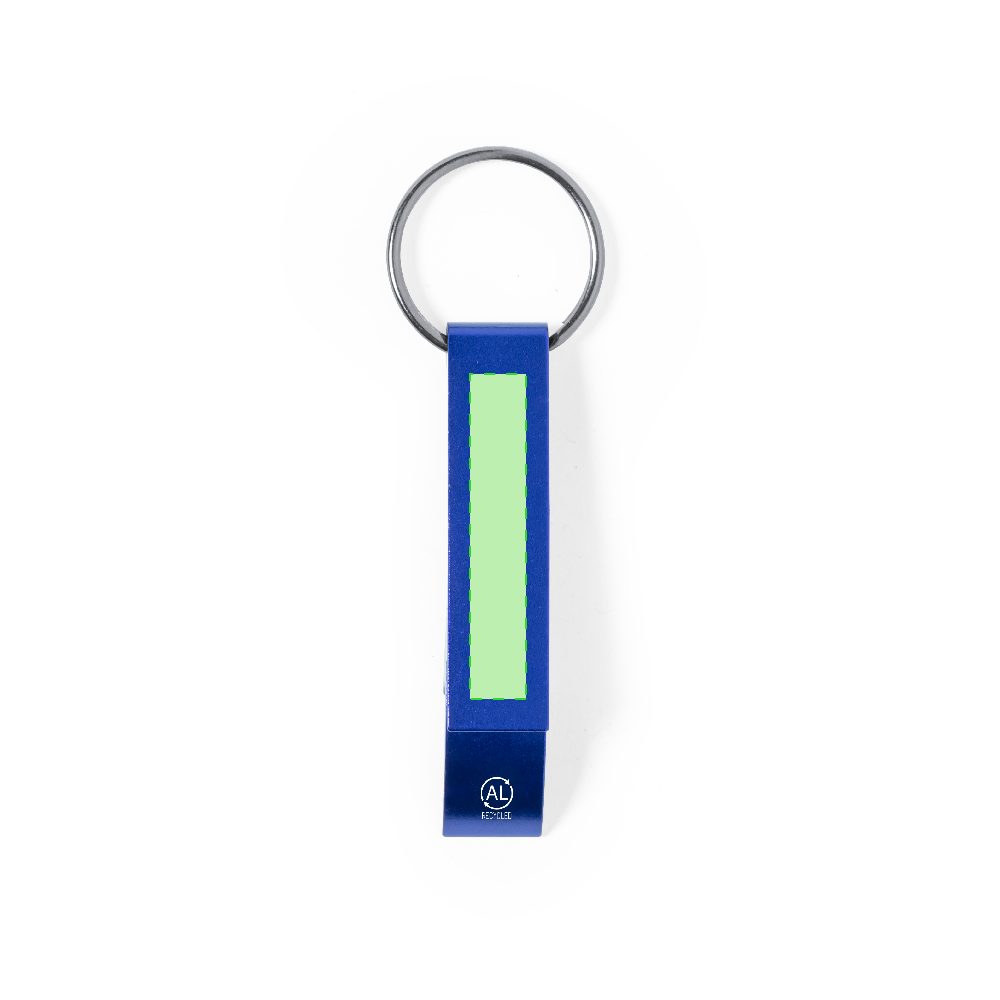 Branding diagram for Recycled aluminium key ring bottle opener Mixe – Body